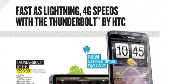 HTC Thunderbolt priced at $299 on Best Buy