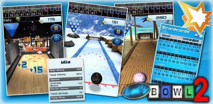 Lets bown 2 bowling game for android banner
